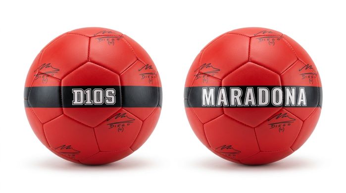 (Mis 1) Mini Ball MARADONA D10S(Nero/Rosso)…x50